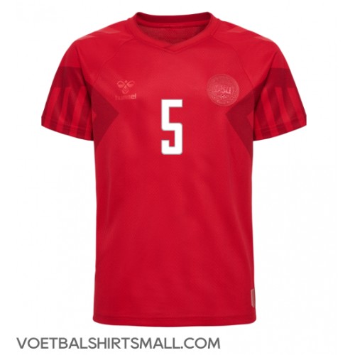 Denemarken Joakim Maehle #5 Voetbalkleding Thuisshirt WK 2022 Korte Mouwen